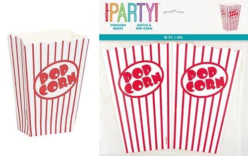 Red Stripe Popcorn Boxes Large 10 Pack