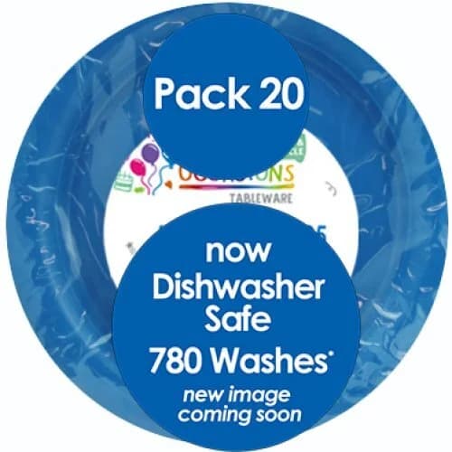 Royal Blue Reusable Plastic Lunch Plates 18cm 20 Pack