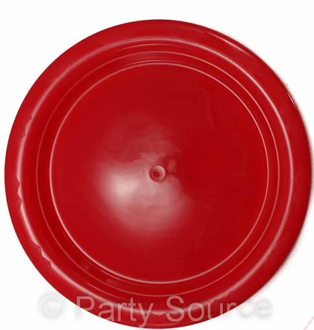 Red Reusable Plastic Dinner Plates 23cm 20 Pack