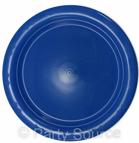 Royal Blue Reusable Plastic Dinner Plates 23cm 20 Pack