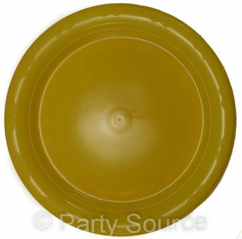 Yellow Reusable Plastic Dinner Plates 23cm 20 Pack