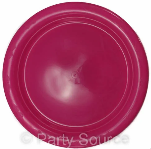 Magenta Reusable Plastic Dinner Plates 23cm 20 Pack