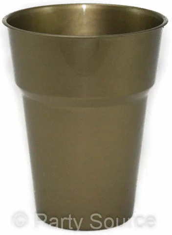 Reusable Gold Plastic Cups (285 ml) - Pk 20