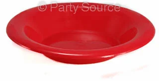 Reusable Red Plastic Bowls (180 mm) - Pk 20