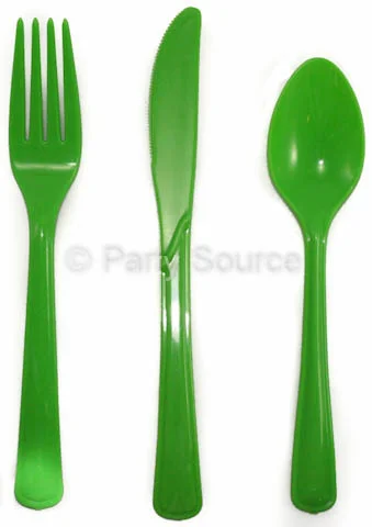 Reusable Lime Plastic Forks - Pk 20