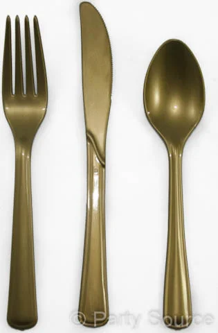 Reusable Gold Plastic Knives - Pk 20
