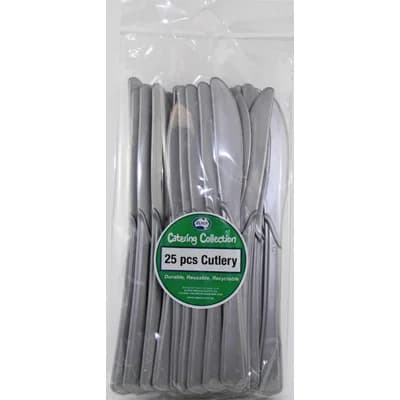 Reusable Silver Plastic Knives - Pk 20