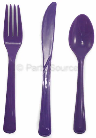 Reusable Purple Plastic Knives - Pk 20