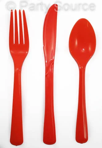 Reusable Orange Plastic Knives - Pk 20