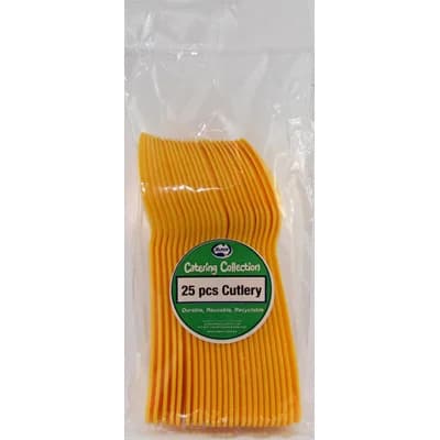 Reusable Yellow Plastic Spoons - Pk 20