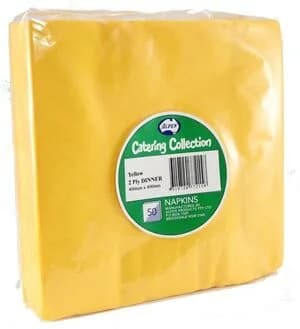 Yellow Dinner Napkins 2 Ply - Pack of 50