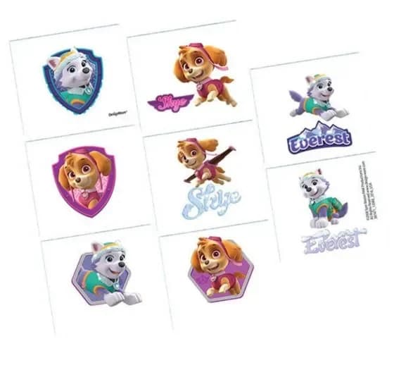 Paw Patrol Girl Tattoo Favours 8 Pack