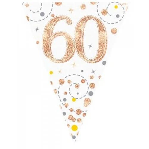 Sparkling Fizz Rose Gold 60 Bunting - 3.9m