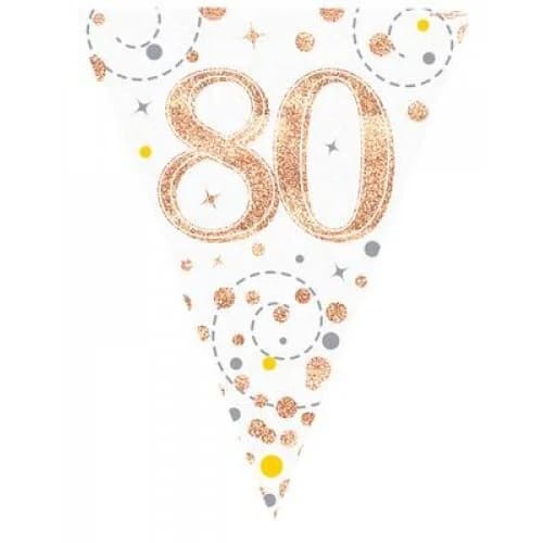 Sparkling Fizz Rose Gold 80 Bunting - 3.9m