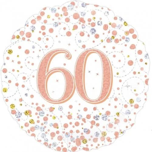 18" Sparkling Fizz Rose Gold 60 Foil Balloon