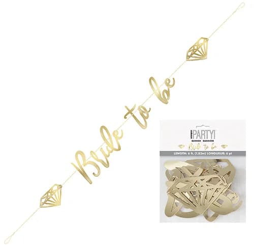 6ft Bride to Be Gold Foil Banner