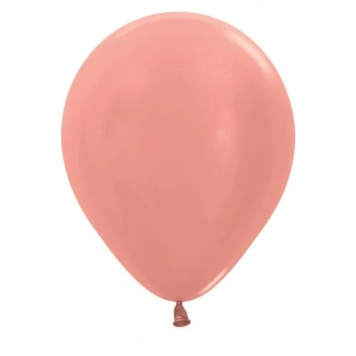 5" Metallic Rose Gold Latex Balloons - Pk 100