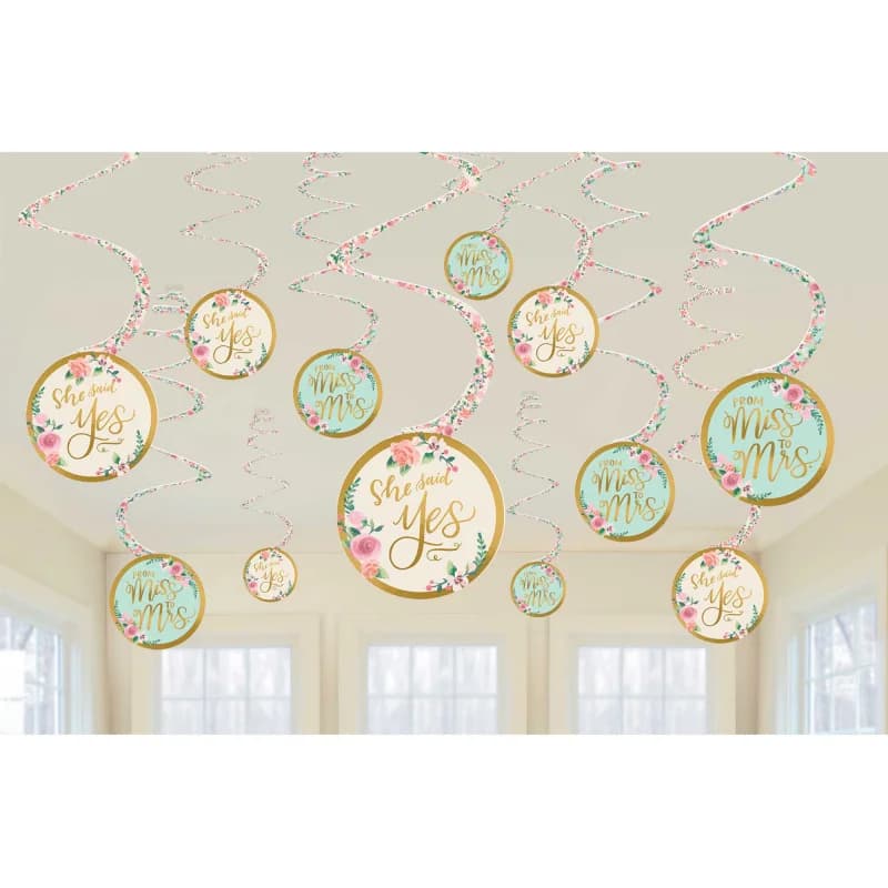 Mint To be Swirl Decorations - Pk 12