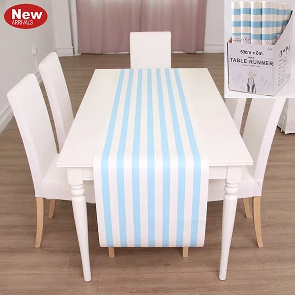 Light Blue Paper Table Runner - 50cm wide x 8m long*