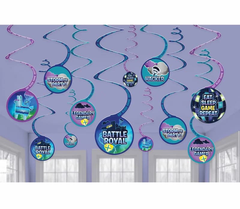 Fortnite Battle Royal Swirl Decorations - Pk 12
