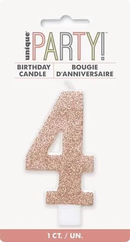 Rose Gold Numeral Candle 4