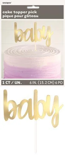 Gold Foil Baby Shower Cake Topper