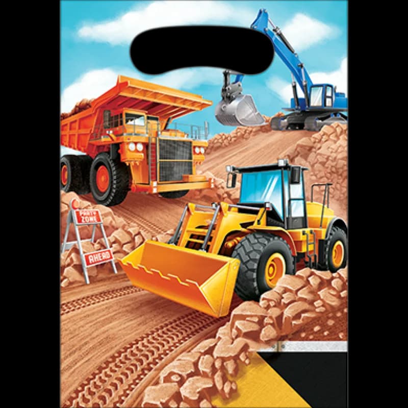 Big Dig Construction Loot Bags - Pk 8