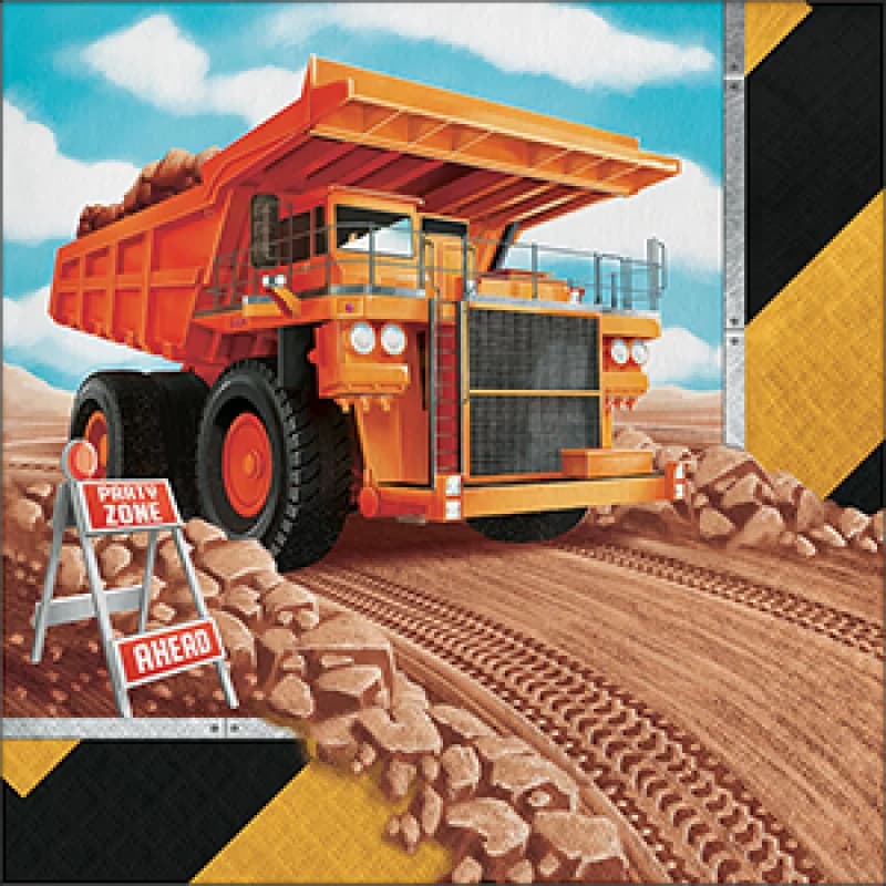 Big Dig Construction Lunch Napkin - PK 16