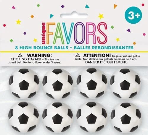 3D Soccer Bouncy Balls - Pk 8