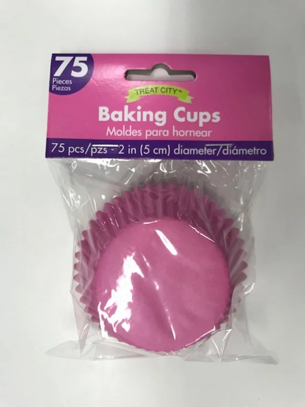 Bright Pink Cupcake Cases 75 Pack
