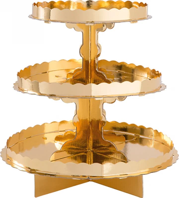 3 Tier Cupcake/Treat Stands - Metallic Gold