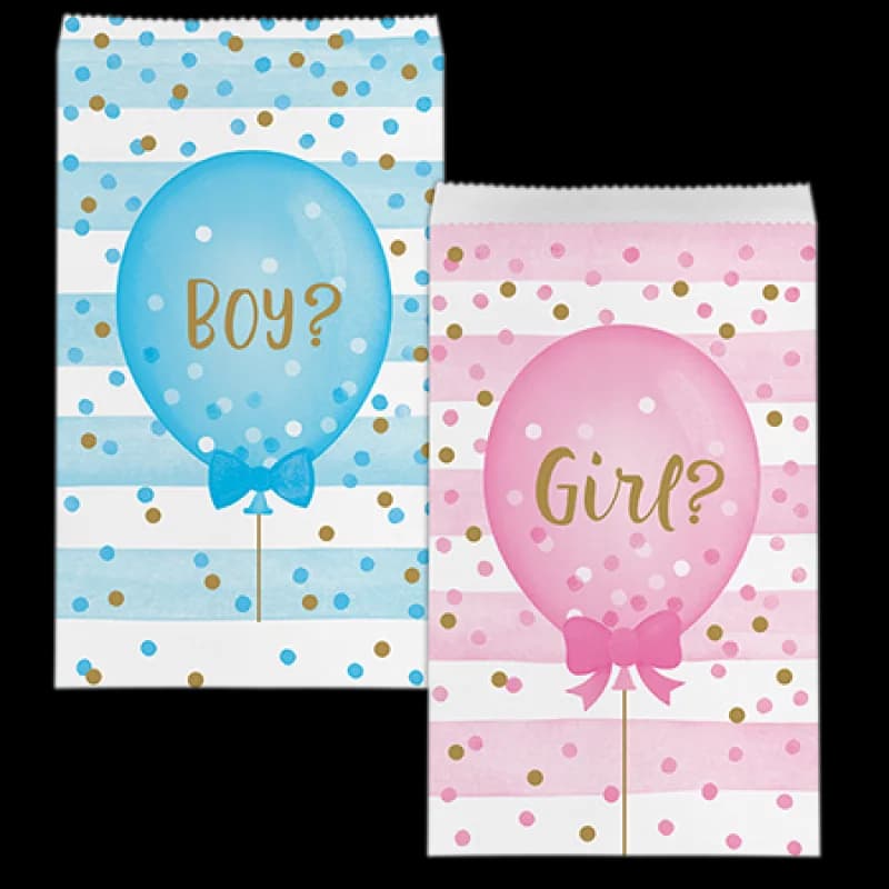 Boy? Girl? Gender Reveal Paper Treat Bags - Pk 10