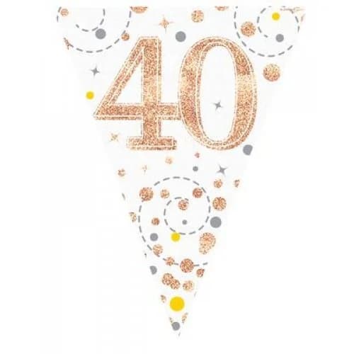 Sparkling Fizz Rose Gold 40 Bunting - 3.9m