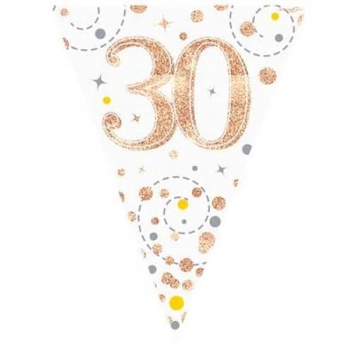 Sparkling Fizz Rose Gold 30 Bunting - 3.9m