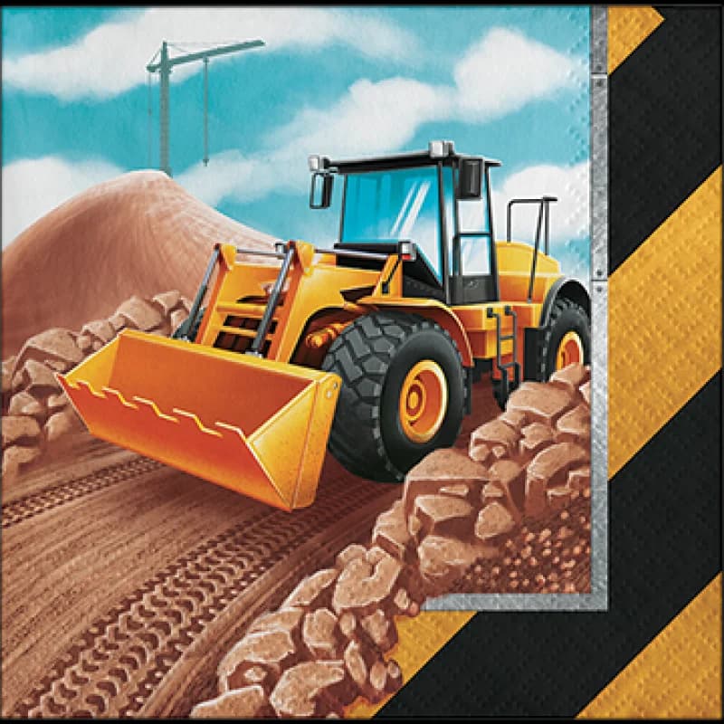 Big Dig Construction Paper Napkins - Pk 16