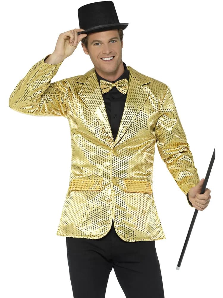 Gold Mens Sequin Jacket