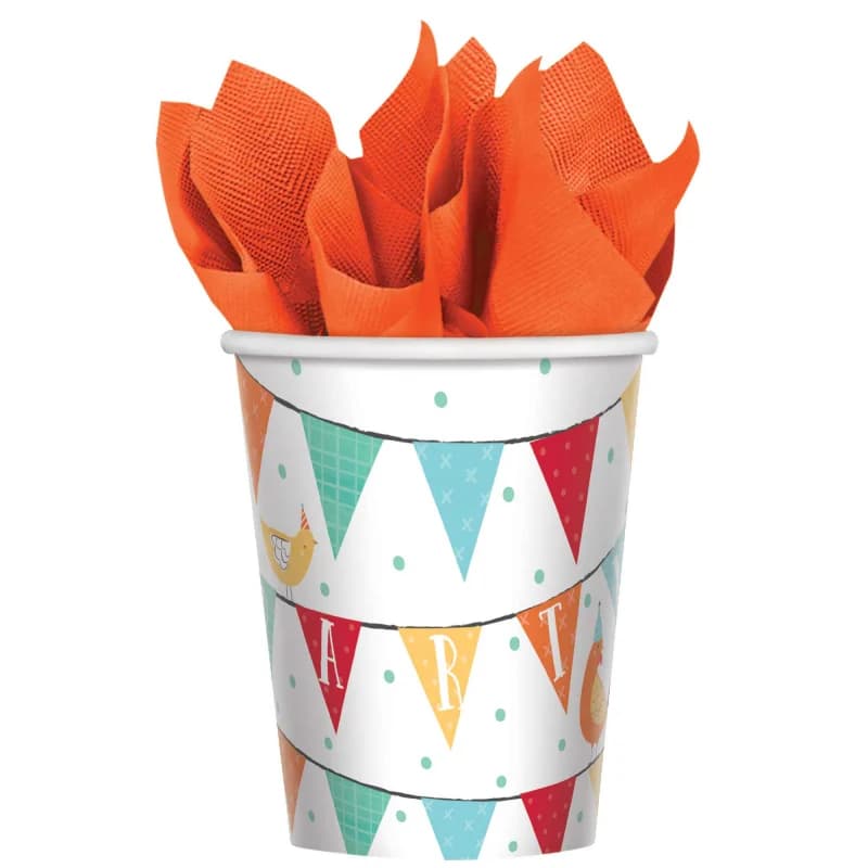 Barnyard Birthday 266ml Cups - Pk 8