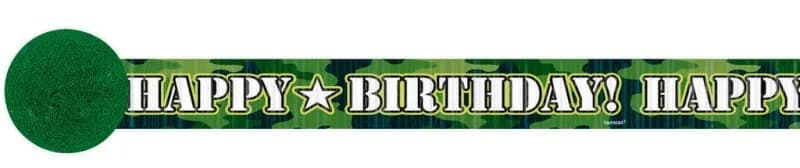 Happy Birthday Camouflage Crepe Streamer (9m)*