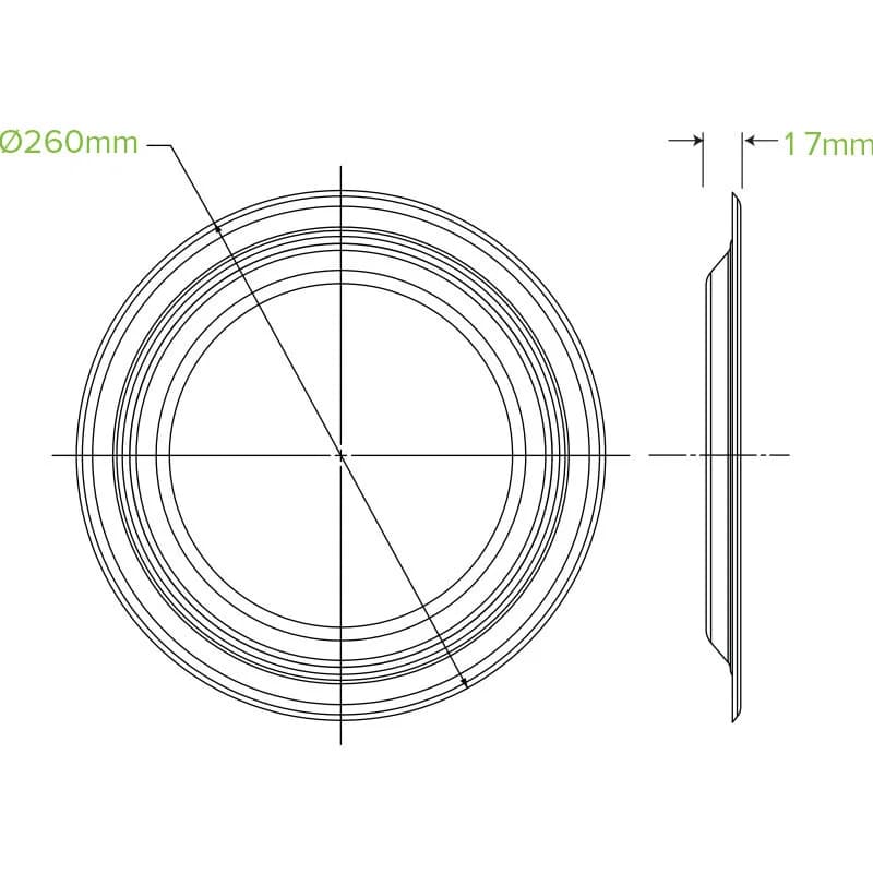 Bioplate - 25cm Large Dinner Plates - Pk 50
