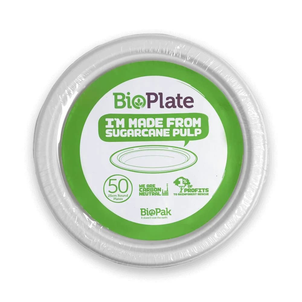 Bioplate - 25cm Large Dinner Plates - Pk 50