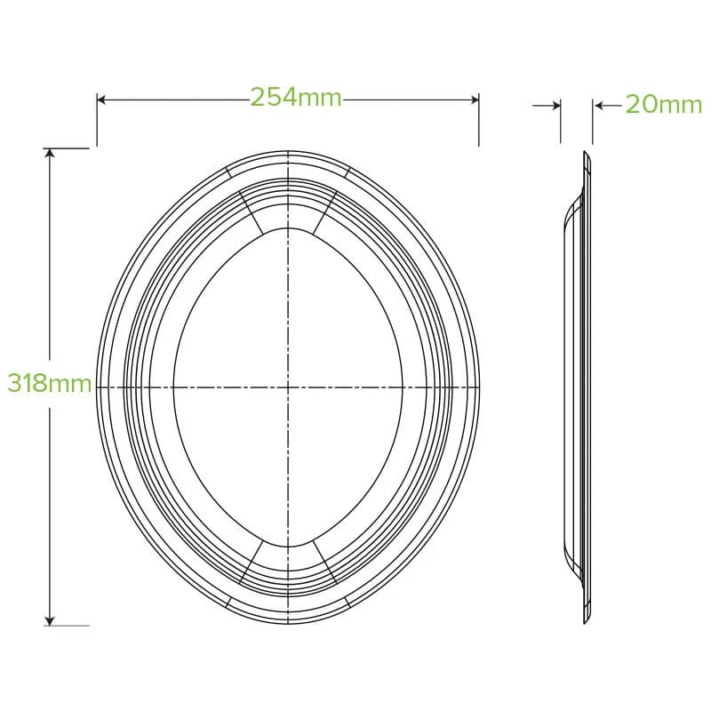 Bioplate - 31cmx25cm Oval Plates - Pk 10