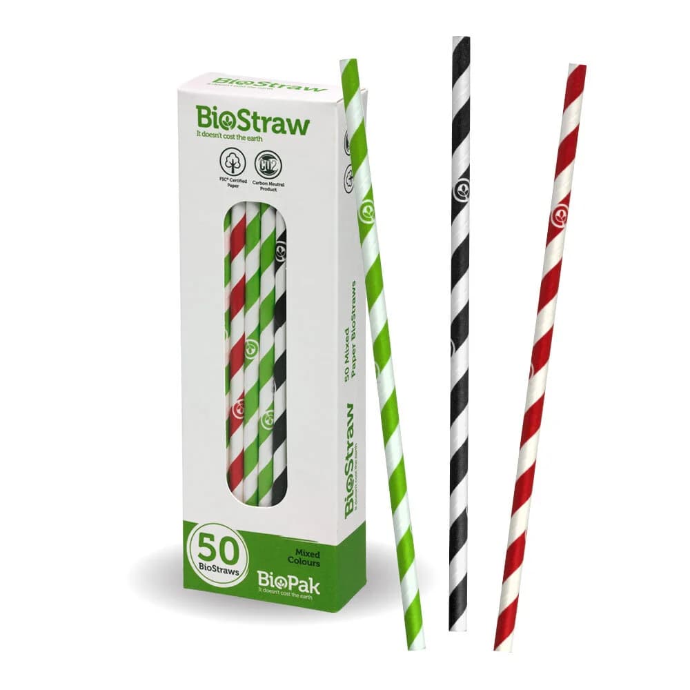 Biostraws - Mixed Colour - Pk 50