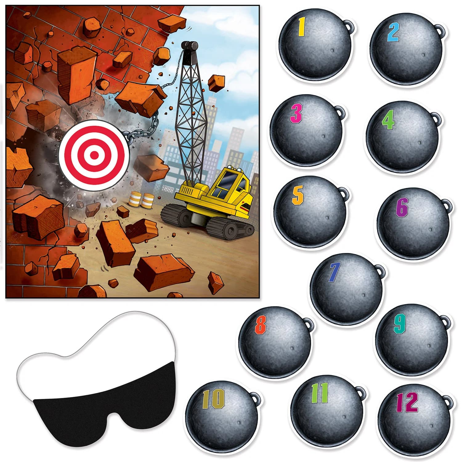 Pin The Wrecking Ball On The Crane Game