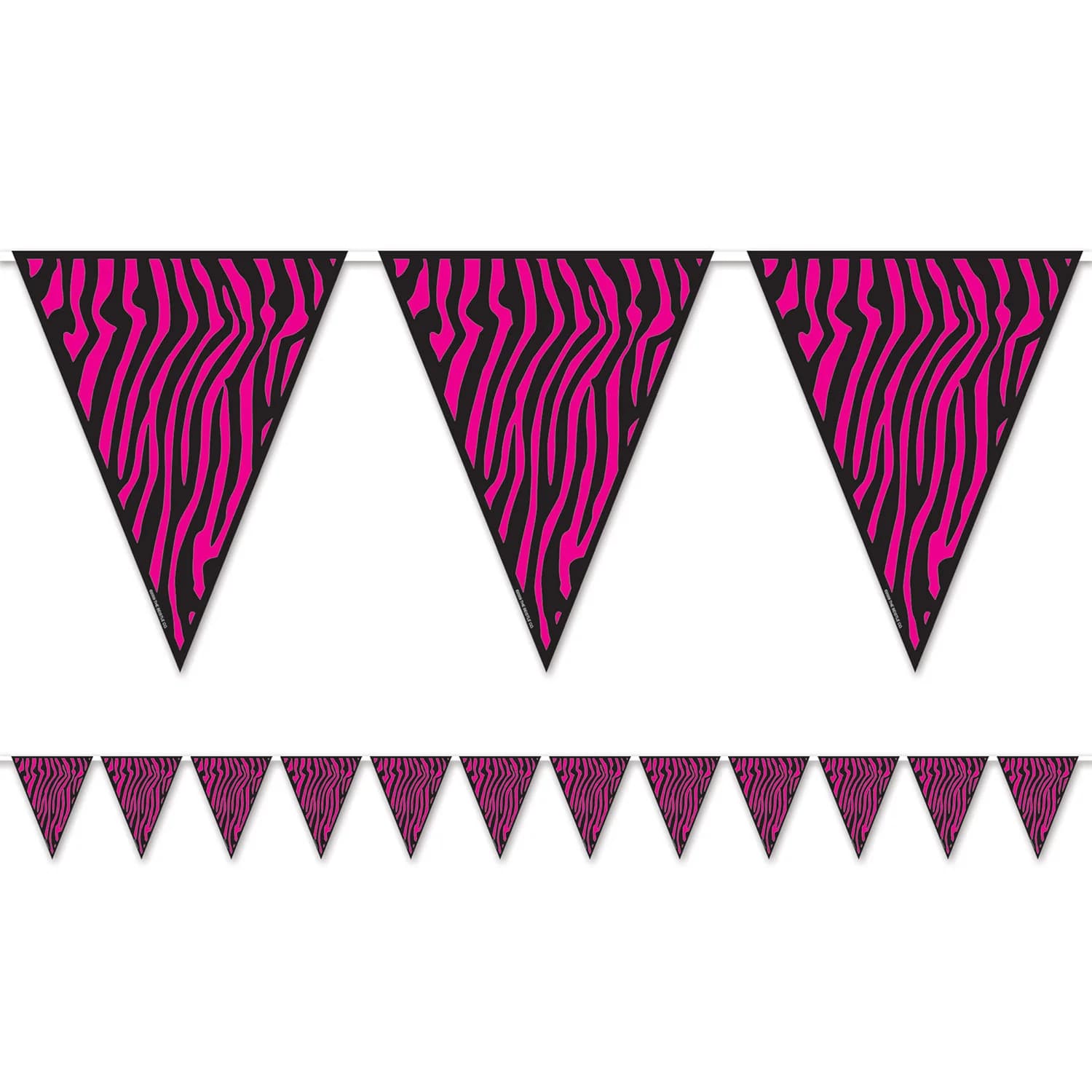 Zebra Print Pennant Banner - 3.65m long
