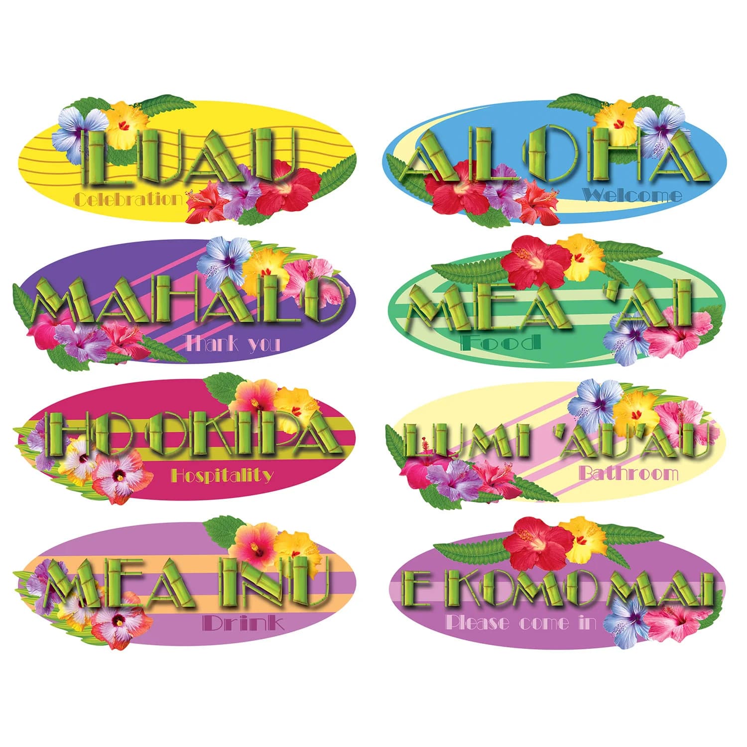 Hawaiian Sign Cutouts - Pk 6