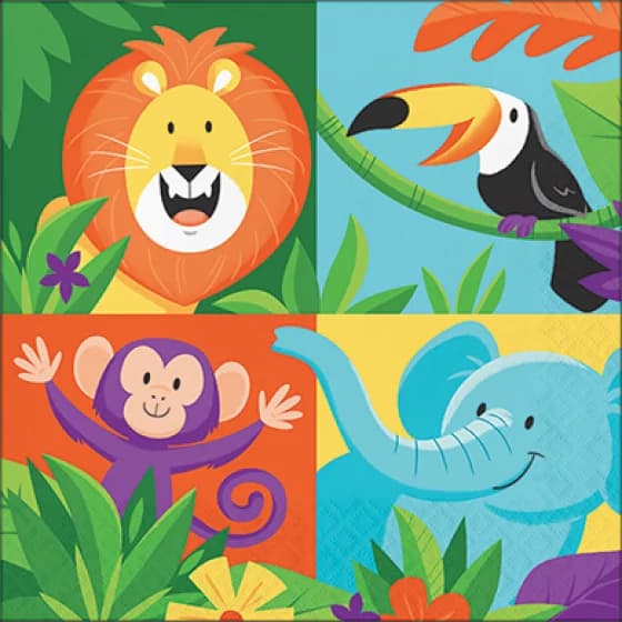 Jungle Safari 2ply Lunch Napkins - Pk 16