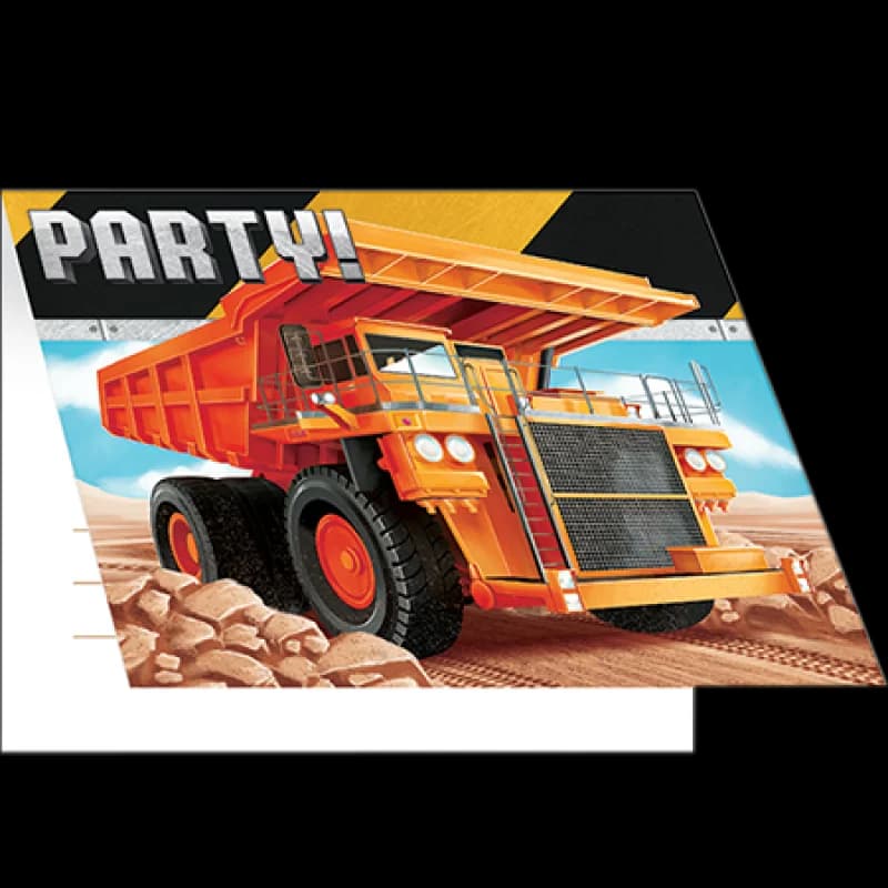 Big Dig Construction Foldover Invitations - Pk 8*