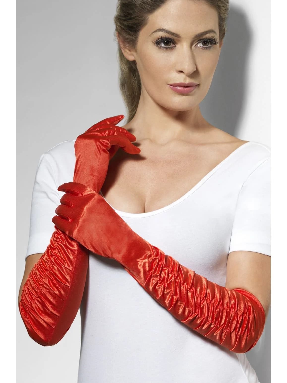 Adults' Long Red Temptress Gloves
