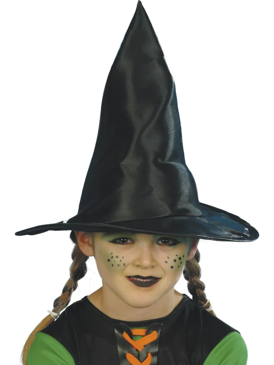 Kids Black Shiny Witch Hat