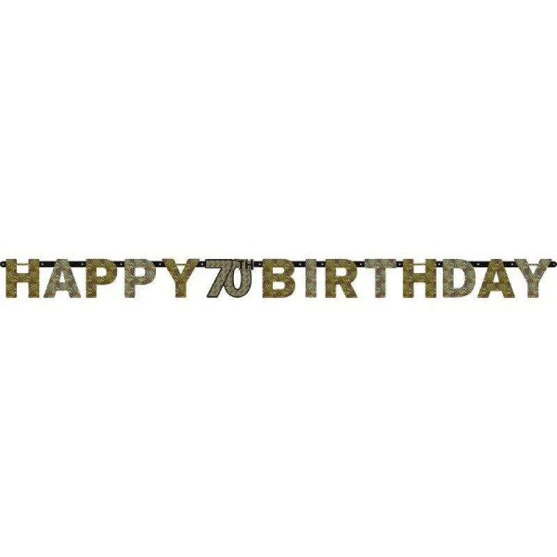 70th Birthday Sparkling Letter Banner - 2.13m